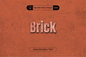 Brick text effect for construction with cement style