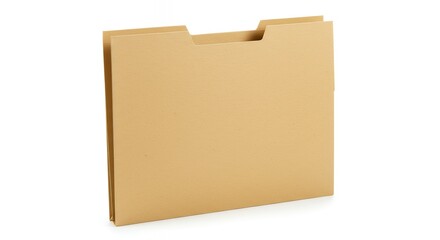 Empty Manila File Folder Isolated on White Background for Office and Document Organization