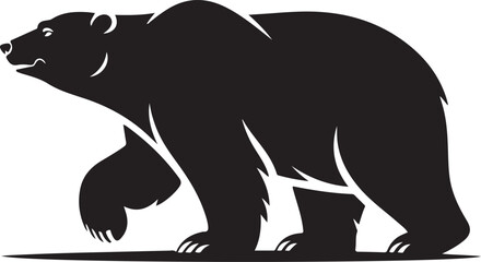 Polar bear in snow silhouette