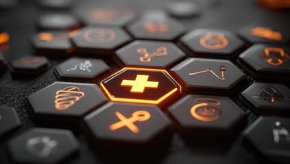 Illuminated medical hex grid interface