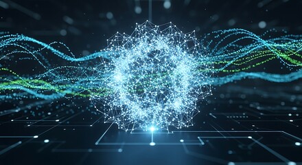 Abstract Digital Network Sphere.