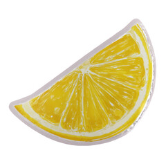 Close-up of a fresh yellow lemon slice showing juicy pulp and textured rind detail