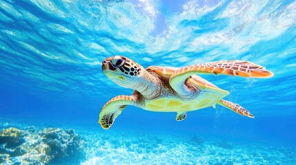 Obraz premium Underwater sea turtle