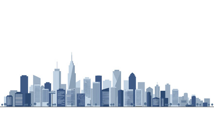 Urban skyline silhouette: modern cityscape in minimalistic design