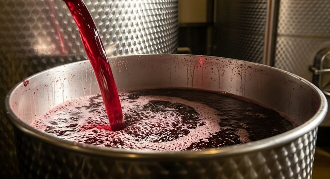 Wine manufacturing process with grape juice fermentation