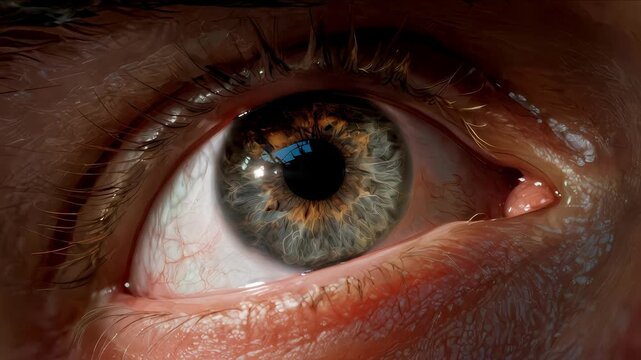 Human Eye Detail, Emotion's Gaze, Soulful Expression, Intense Focus. Ideal for portraiture, psychology, emotional storytelling