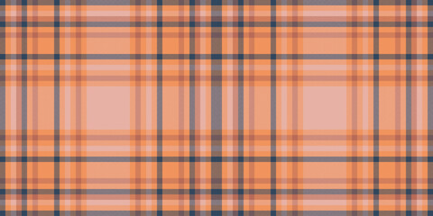 Quilt fabric seamless check, us pattern background texture. Scrap vector tartan textile plaid in orange and light colors.
