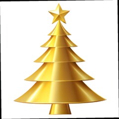 Obraz premium Golden Christmas tree icon illustration