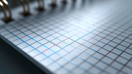 Grid Lines of a Journal: A close-up shot showcases the intricate grid lines of a pristine journal, capturing the details of its texture and the subtle interplay of light and shadow