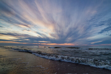 Colorful sunset over Baltic sea