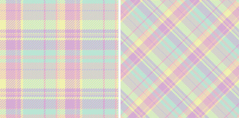 Tartan background pattern of check textile vector with a texture plaid fabric seamless. Set in kids colors. Casual menswear fashion for daily style.