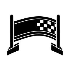 Flag On Golf Hole Silhouette Vector Flat Clean