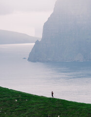 Explore the breathtaking landscapes of Faroe Islands with dramatic cliffs and serene waters