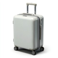 White Hardside Carry On Luggage with Telescopic Handle