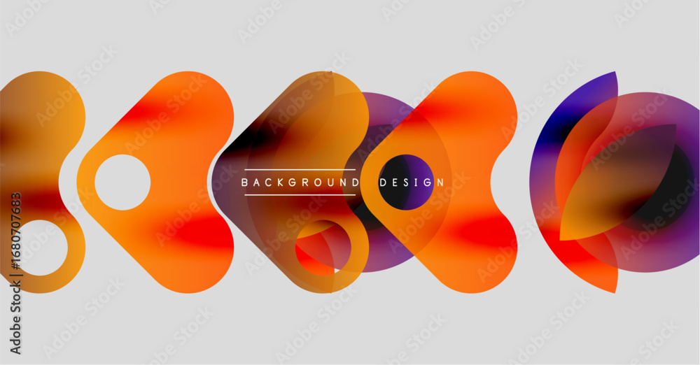 Aufkleber abstract colorful shapes overlap, creating dynamic visual effect. background features gradients, tex