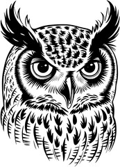 Obraz premium Owl Portrait SVG Print