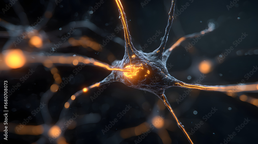 Poster loopable illustrative 3d animation of neural network concept: chatbot, artifical intelligence, deep 