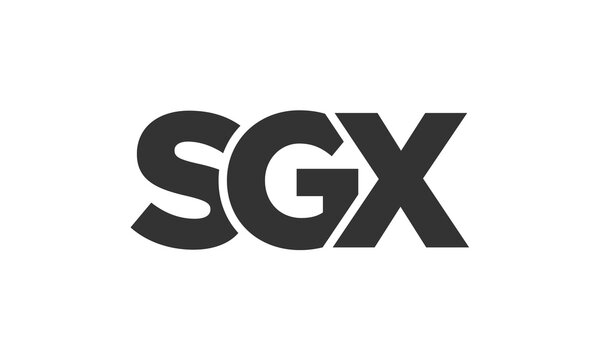 SGX logo design template with strong and modern bold text. Initial based vector logotype featuring simple and minimal typography. Trendy company identity.