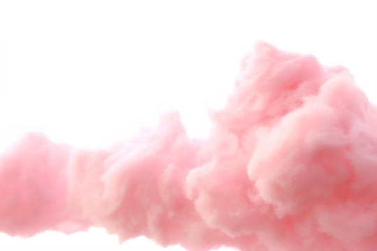 Wispy pink smoke plume on transparent background isolated on a transparent background