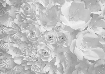 White flowers background and texture. Beautiful white flowers for wedding backdrop, background, greeting and invitation card, Mother day and Valentine's day