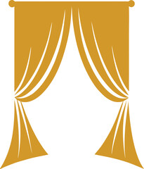 gold curtain illustration