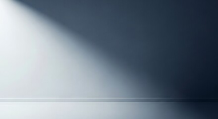 A wall with a spotlight and baseboard