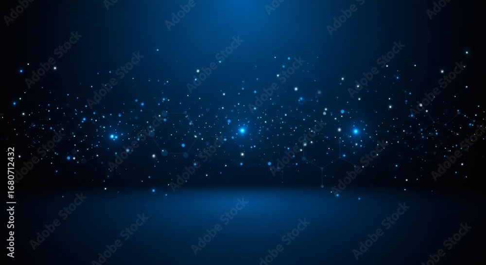 Canvas Prints abstract blue background with interconnected white and blue dots and lines