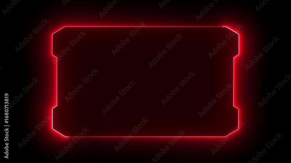 Poster neon colorful rectangular frame with shining effects on black background with copy space. empty glow