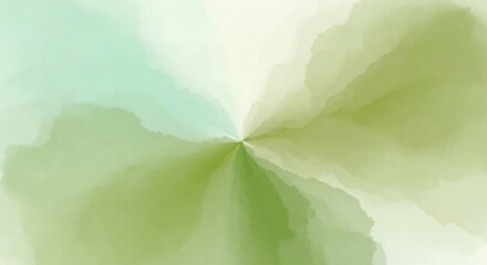 Fototapeta premium Abstract radial gradient of green and white watercolor
