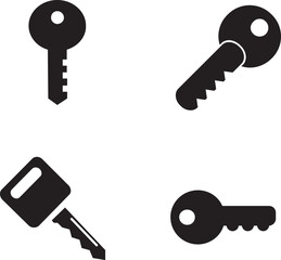 Key Icon set. Key Symbol. Simple flat icon illustration of Key. Key logo vector icon.