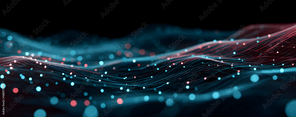 Aufkleber abstract technology background. ideal for neural netork, cybersecurity, data sream, database, scienc