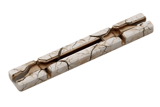 Close-Up of a Broken Cable Organizer with Frayed Edges, Isolated on Transparent Background