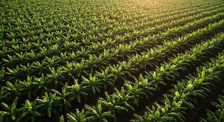 Palm Tree Plantation Aerial View.