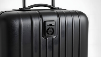 Black Suitcase with TSA Combination Lock – Close-Up Travel Luggage Security Detail for Modern Hard Shell Suitcase Design