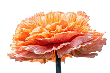 Peach-toned flower, full bloom, isolated