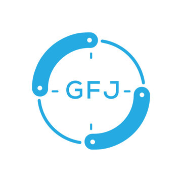 GFJ Modern Company logo. GFJ Circular Technology Logo design for entrepreneur and business. GFJ best icon Digital Branding.
