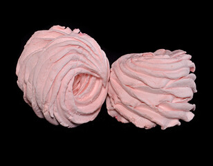 marshmallow isolated on black background