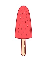 Simple red popsicle illustration
