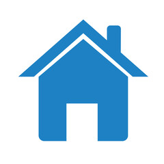 Blue house icon isolated on white background