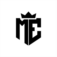 ME Vector image of a shield with a sharp geometric style and a pointed crown
