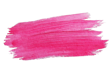 A bold, vibrant pink paint stroke