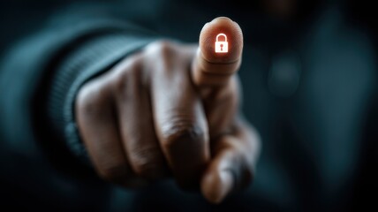 Fingerprint Authentication: Digital Security and Data Protection Concept