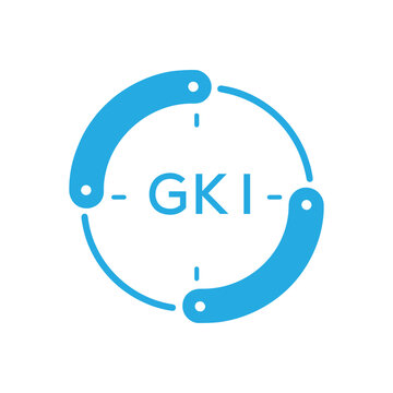 GKI Modern Company logo. GKI Circular Technology Logo design for entrepreneur and business. GKI best icon Digital Branding.
