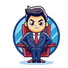 design logo vector cartoon illustration  icon mascot business man