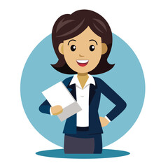 design logo vector cartoon illustration  icon mascot female office