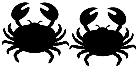 Sea Crab Silhouette PNG black isolated vector illustration for marine, beach, and ocean-inspired design