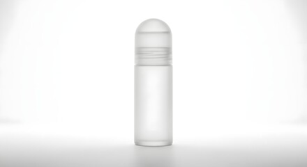 Minimalist frosted rollerball bottle mockup for cosmetic and skincare product branding
