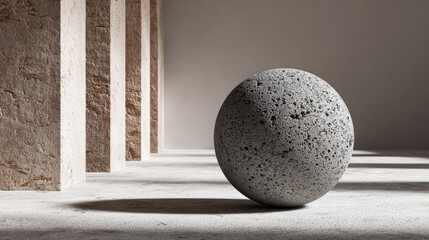photorealistic ultraminimalist sculpture emphasizing texture and simplicity against clean background
