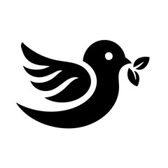 Bird Peace Leaves Stylized Peace Dove Logo Symbol