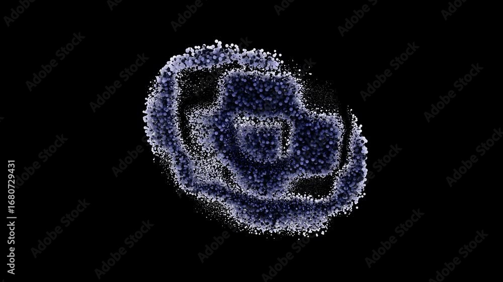 Poster abstract particle formation in dark background